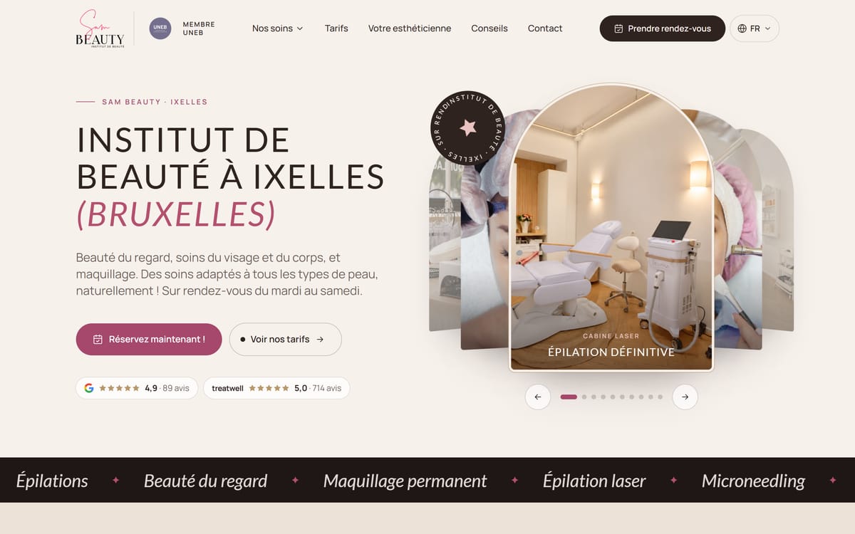 Sam Beauty — Site trilingue